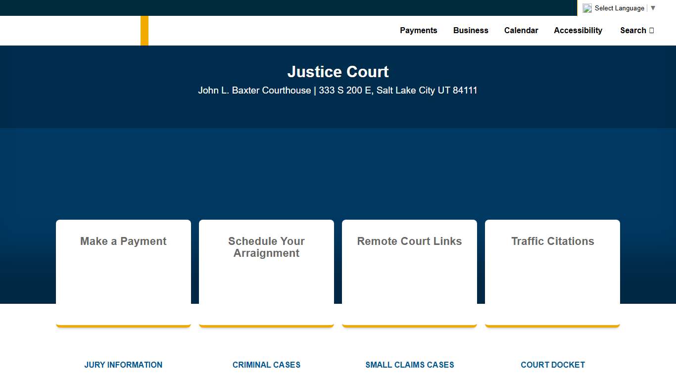 Justice Court | John L. Baxter Courthouse | 333 S 200 E, Salt Lake City UT 84111